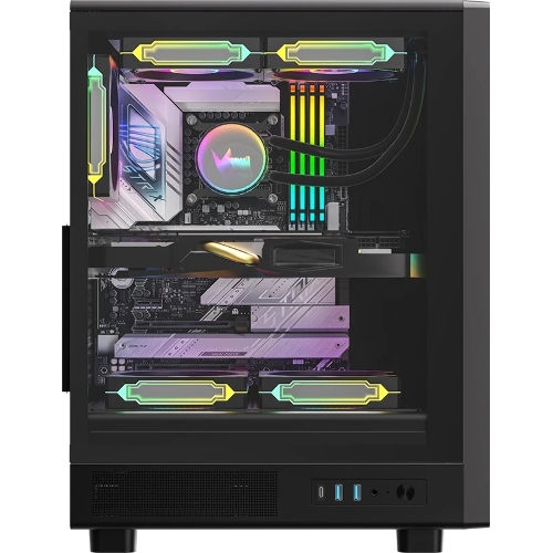 Компьютерный корпус Formula V Line MANA Dynamic Black AR, ATX, TYPE-C*1, USB3.0*2, FRONT 3x120мм ARGB, REAR 1x120мм ARGB