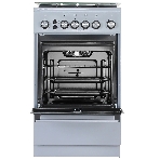 Плита Газовая De Luxe 5040.40г (кр) ЧР-012 серый (стеклянная крышка) реш.чугун