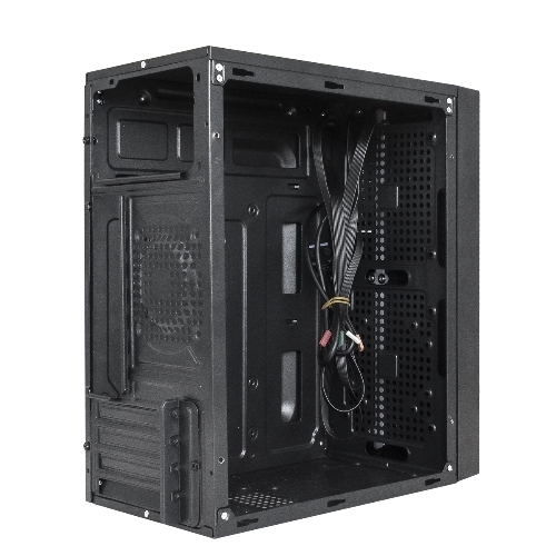 Компьютерный корпус Minitower ExeGate mEVO-9301-NPX400 (mATX, БП 400NPX с вент. 12см, с окном, 2хUSB+1хUSB 3.0, HD аудио, черный, с RGb подсветкой)