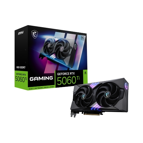 Видеокарта MSI RTX 5060 Ti 8G GAMING OC, NVIDIA RTX 5060 Ti, 8 ГБ GDDR7, 128 бит, PCI-e 5.0, 1xHDMI, 3xDP, 2662 МГц