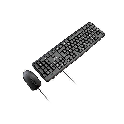 Комплект клавиатура и мышь ABR KM600 черный, интерфейс USB, проводной, RU/EN