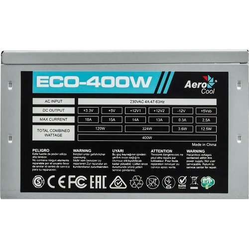 Блок питания Aerocool/Formula ECO-400W, 400Вт, 120мм, серый