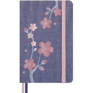 Блокнот Moleskine LIMITED EDITION SAKURA LESU08MM710 Pocket 90x140 мм, обложка текстиль, 160 страниц, линейка, синий, 2025