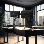 Кронштейн Kromax OFFICE-20 черный, 1 шт/уп. Кр. алюм. настол. для мон. 17