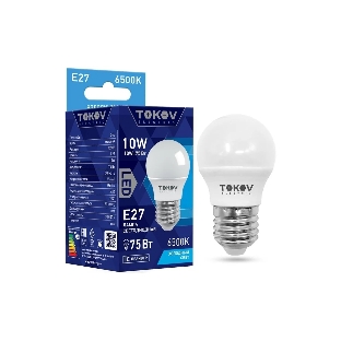 Лампа светодиодная TOKOV ELECTRIC 10Вт G45 6500К Е27 176-264В