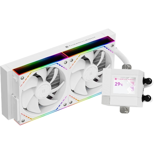 Система жидкостного охлаждения Thermalright Core Matrix 240 Vision (240мм, LED, White, ARGB/Fans: 2x120мм, 68.9CFM, 28.2dBA, 2000RPM/Pump height 64.4мм, Rad thickness 27мм/S: 1700, 1200, 1851, 115X, AM5, AM4)