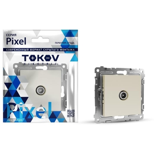 Коннектор TV TOKOV ELECTRIC СП Pixel механизм бежевый