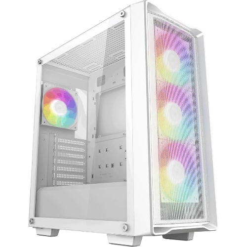 Компьютерный корпус Deepcool CC560 MESH V2 WH без БП, боковое окно (закаленное стекло), 3x120мм ARGb LED вентилятор спереди и 1x120мм ARGb LED вентилятор сзади, белый, ATX