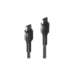 Кабель OLMIO BOLT, Type-C - Type-C, 60W, 1.2м, тканевая оплетка, черный