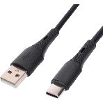 Кабель USB2.0 Cablexpert CC-USB2S-AMCM-1M-BK AM/Type-C, 3А, 18Вт, QC3.0, силиконовый, медь, 1м, черный, пакет