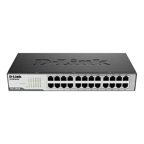 Коммутатор неуправляемый D-Link DES-1024D/H2A с 24 портами 10/100Base-TX