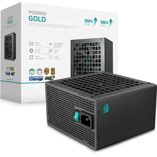 Блок питания Deepcool/GamerStorm PQ1000G (ATX 3.1, 1000W, Full Cable Management, PWM 120мм fan, 80 PLUS GOLD, Active PFC + Half Bridge + DC/DC, Full Japanese Capasitors, Gen5 PCIe) RET