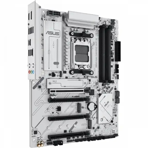 Материнская плата ASUS B850 MAX GAMING WIFI W, AM5, AMD B850, 4xDDR5, 4xSATA, 3xM.2, 1xPCIe 5.0 x16, 1xPCIe 4.0 x4, 2xPCIe 3.0 x1, 1xDisplayPort, 1xHDMI, 1x2.5Gb LAN, Wi-Fi 6E, Bluetooth 5.3, 1xUSB-C 10Gbps, 3xUSB-A 10Gbps, 2xUSB-A 5Gbps, 2xUSB-A 2.0, 3x3.5 мм, 7.1, ATX