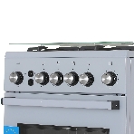 Плита Газовая De Luxe 5040.40г (кр) ЧР-012 серый (стеклянная крышка) реш.чугун
