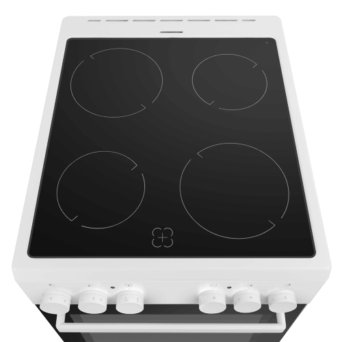 Плита электрическая Maunfeld MEC55CW07 белый, конфорок 4 шт, духовка 60 л, 50 см x 85 см x 60 см