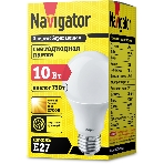 Лампа светодиодная Navigator NLL-A60-10-230-2.7K-E27 10 Вт грушевидная 2700К тепл. белый E27 750 лм 170-260В