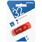 Флешка USB Smartbuy Twist Red (SB032GB3TWR), 32Gb, USB 3.0/3.1, R/W 70/40, красный