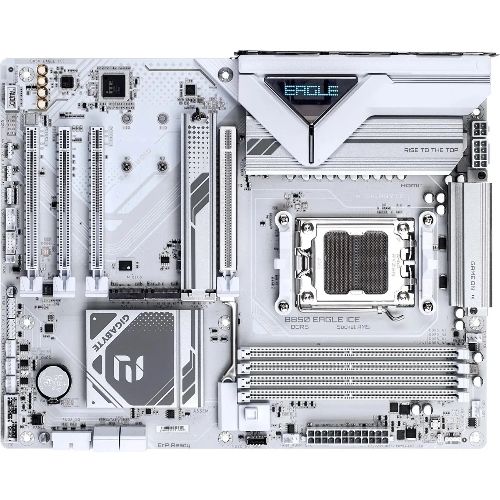 Материнская плата Gigabyte B850 EAGLE ICE, AM5, AMD B850, 4xDDR5, 4xSATA, 3xM.2, 1xPCIe 5.0 x16, 1xPCIe 4.0 x4, 2xPCIe 3.0 x1, 1xDP (v1.4), 1xHDMI (v2.1), 1x2.5Gb LAN, 2xUSB-A 10Gbps, 2xUSB-A 5Gbps, 6xUSB-A 2.0, 1xUSB-C 5Gbps, 3x3.5 мм, 7.1, ATX