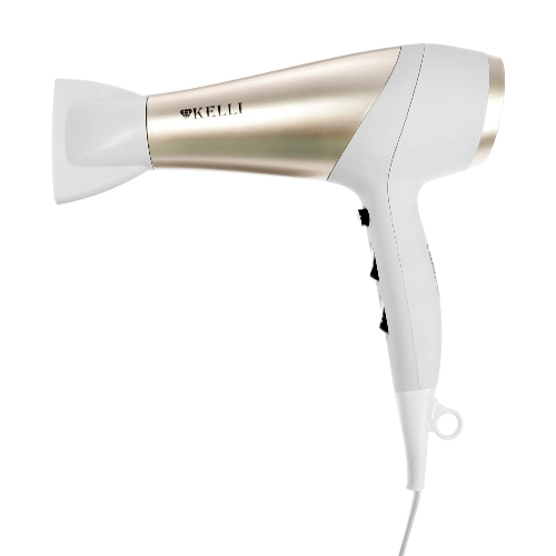 Фен Kelli KL-1125 белый/золотистый, 2400 Вт
