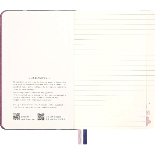 Блокнот Moleskine LIMITED EDITION SAKURA LESU08MM710 Pocket 90x140 мм, обложка текстиль, 160 страниц, линейка, синий, 2025
