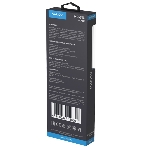 Дата-кабель Maxvi MC-31L USB-Lightning 2.4А, прозрачный корпус, LED подсветка, 1.2м, черный