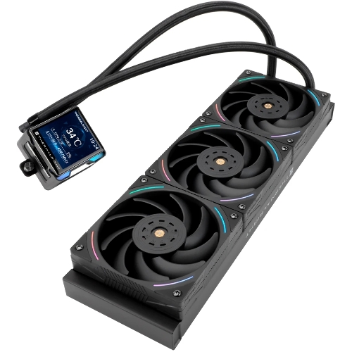 Система жидкостного охлаждения Thermalright Elite Vision 360 (360mm, LED, Black, ARGB/Fans: 3x120mm, 69CFM, 27dBA, 2150RPM/Pump height 63mm, Rad thickness 27mm/S: 1700, 1200, 1851, 115X, 2011, 2066, AM5, AM4)