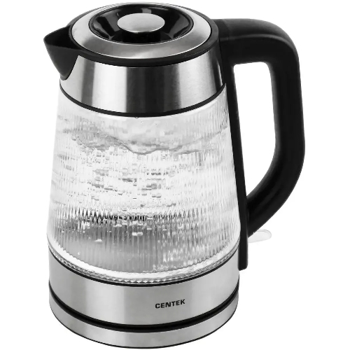 Чайник электрический Centek CT-0013 стекло, 2200 Вт, 1.8 л, серебристый