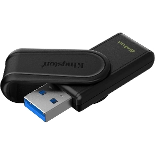 Флешка USB Kingston DataTraveler Exodia S (DTXS/64Gb), 64Gb, USB 3.2 Gen 1, R/W 150/60, черный