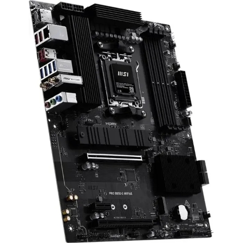 Материнская плата MSI PRO B850-S WIFI6E, AM5, AMD B850, 4xDDR5, 4xSATA, 2xM.2, 1xPCIe 4.0 x16, 1xPCIe 4.0 x4, 1xPCIe 3.0 x1, 1xDP, 1xHDMI, 1x2.5Gb LAN, Wi-Fi 6E, Bluetooth 5.3, 1xUSB-C 10Gbps, 3xUSB-A 10Gbps, 4xUSB-A 5Gbps, 3x3.5 мм, 7.1, ATX
