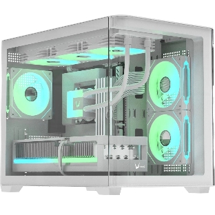 Компьютерный корпус AeroCool/Formula Crystal U2M Floe белый без БП mATX 1xUSB 3.0 audio bott PSU