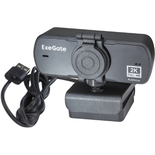 Веб-камера ExeGate Stream C940 Wide 2K 2560x1440, 30 кадр/с, USB Type-A, микрофон (шумоподавление), универсальное крепление, штатив в комплекте