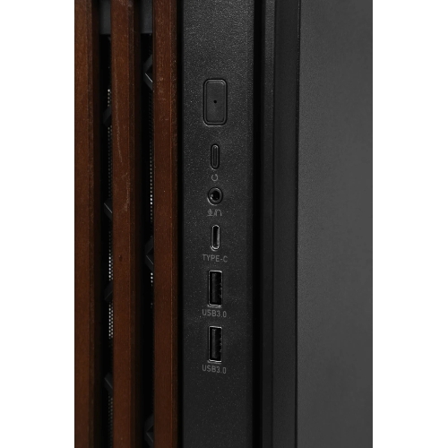 Корпус Formula V Line TimberLine T0 Black, ATX, wood+plastic front, TYPE-C*1, USB3.0*2, FRONT 3x120мм FRGB, REAR 1x120мм FRGB