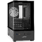 Компьютерный корпус Minitower ExeGate i3 SEA (mATX, без БП, 1*USB+1*USB 3.0, HD аудио, черный, 1 вент. 12см с RGb подсветкой, передняя и боковая панели - закаленное стекло)