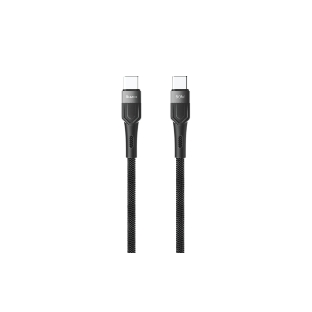 Кабель OLMIO BOLT, Type-C - Type-C, 60W, 1.2м, тканевая оплетка, черный