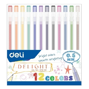 Набор ручек гелевых Deli Delight EG119-12C, ассорти чернила (12шт)