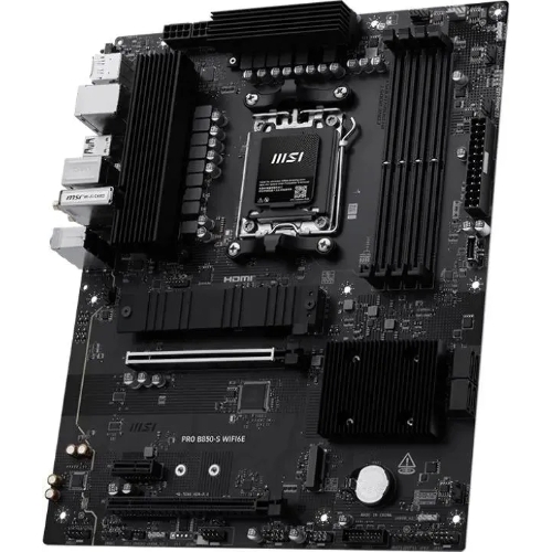 Материнская плата MSI PRO B850-S WIFI6E, AM5, AMD B850, 4xDDR5, 4xSATA, 2xM.2, 1xPCIe 4.0 x16, 1xPCIe 4.0 x4, 1xPCIe 3.0 x1, 1xDP, 1xHDMI, 1x2.5Gb LAN, Wi-Fi 6E, Bluetooth 5.3, 1xUSB-C 10Gbps, 3xUSB-A 10Gbps, 4xUSB-A 5Gbps, 3x3.5 мм, 7.1, ATX