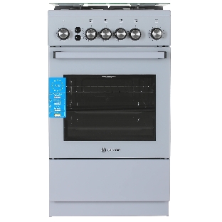 Плита Газовая De Luxe 5040.40г (кр) ЧР-012 серый (стеклянная крышка) реш.чугун