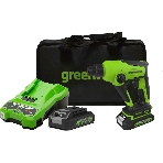 Перфоратор GreenWorks GD24SDS1K2, 24 В, 1,2 Дж, от аккумулятора