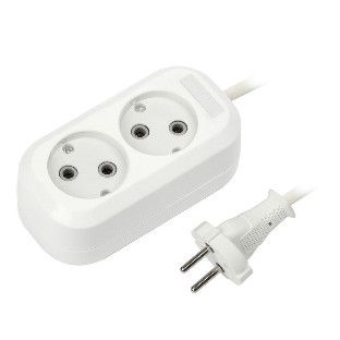 Удлинитель бытовой Smartbuy (SBE-10-2-05-N) 2 гнз х 5,0 м (10А/2.2 кВт, ПВС 2х1.0)
