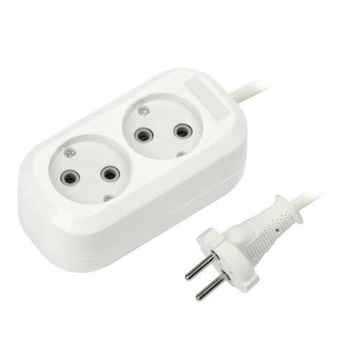 Удлинитель бытовой Smartbuy (SBE-10-2-05-N) 2 гнз х 5,0 м (10А/2.2 кВт, ПВС 2х1.0)