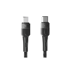 Кабель OLMIO BOLT, Type-C - Type-C, 60W, 1.2м, тканевая оплетка, черный