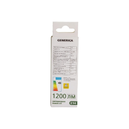 Лампа светодиодная GENERICA LL-C35-12-230-40-E14-G C35 12 Вт свеча 4000К E14 230В