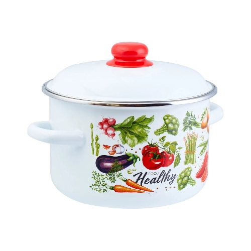 Кастрюля Appetite 1RD201M Veggies эмалированная сталь, цилиндрическая 4 л
