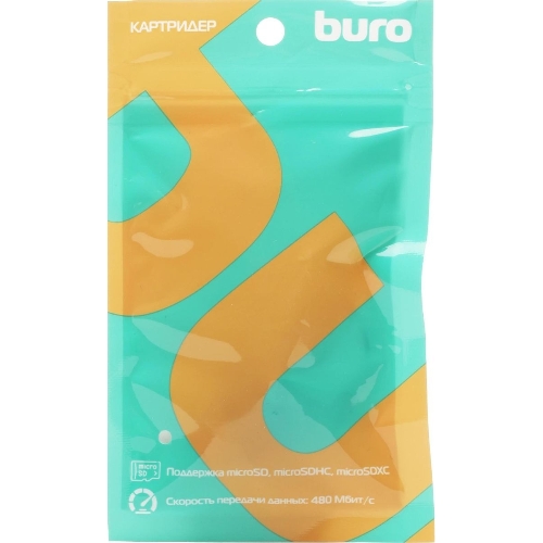 Кард-ридер Buro BU-CR-201/черный/MMC/MS/RS-MMC/SD/SDHC/USB 2.0/пластик