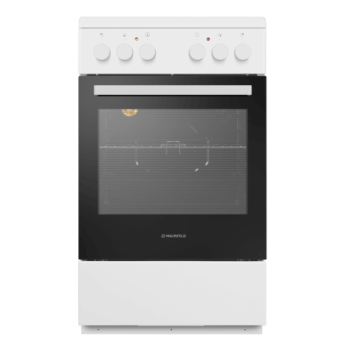 Плита электрическая Maunfeld MEC55CW07 белый, конфорок 4 шт, духовка 60 л, 50 см x 85 см x 60 см