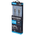 Дата-кабель Maxvi MC-33L USB-Lightning 2.4А, прозрачный корпус, LED подсветка, 1м, черный