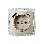 Розетка 1-местная IEK BRITE РЮш11-1-БрШ (BR-R14-16-U22-018-K37) с заземлением, с защитными шторками, 16А, с USB A+C 18 Вт, шампань