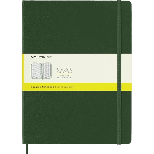 Блокнот MOLESKINE Classic, 192стр, в клеточку, твердая обложка, зеленый qp091k15