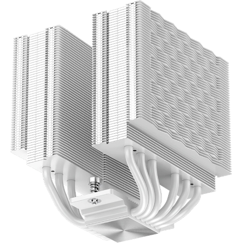 Кулер для процессора PCCooler RZ620 WH (260W, 4-pin PWM, 158мм, Al/Cu, 6x6мм, 2x120мм, 86.73CFM, 32dBA, 1800RPM, S: 1851/1700/1200/115X, AM5/AM4, белый)