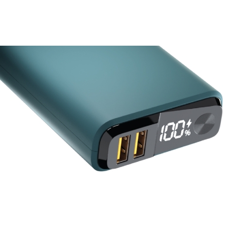 Портативный аккумулятор OLMIO QS-10, 10000mAh, 22.5W QuickCharge3.0/PowerDelivery, LCD, темно-зеленый